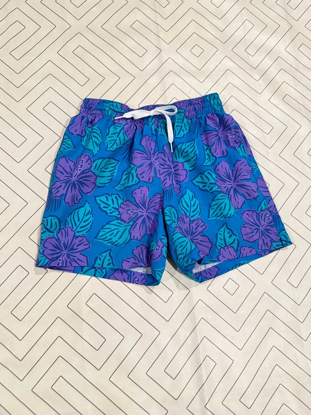 Chubbies Blue Tropical Floral Swim Trunks